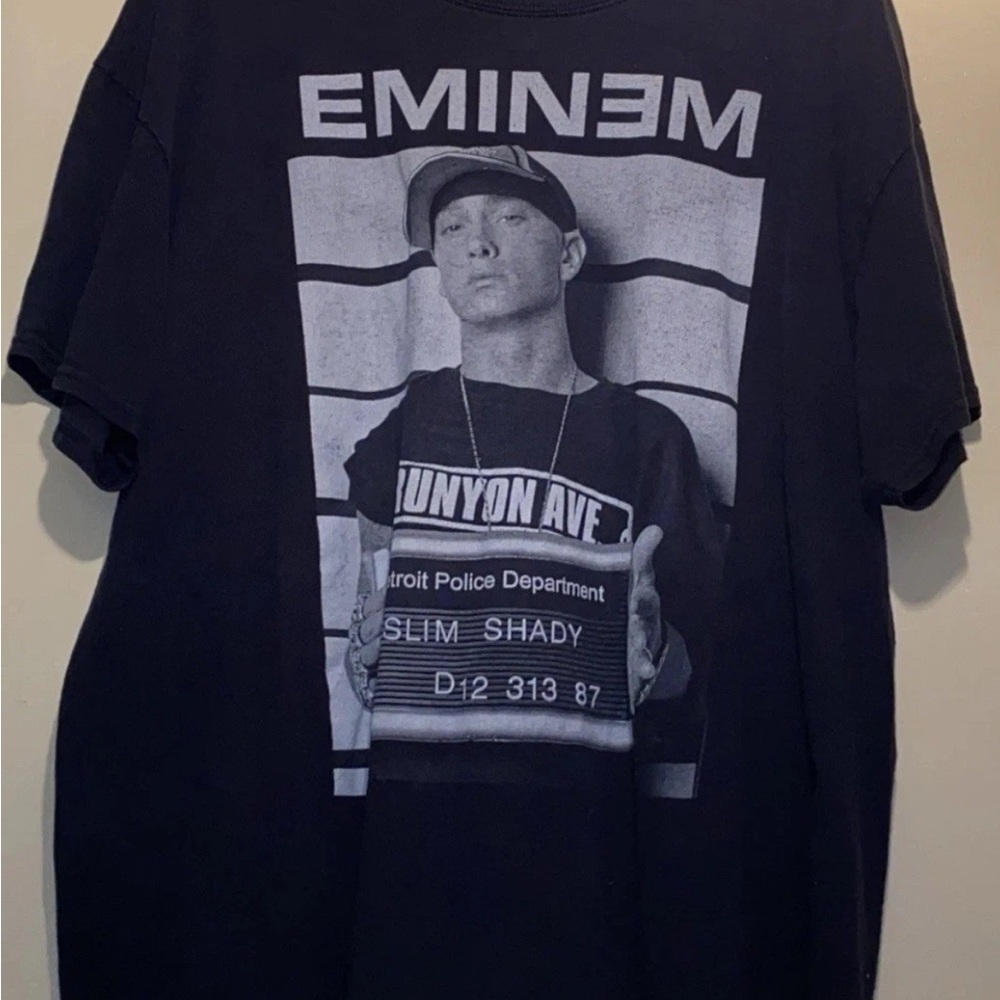 Vintage 2013 Eminem Slim Shady Police Lineup Graphic T‑Shirt Size XL Black